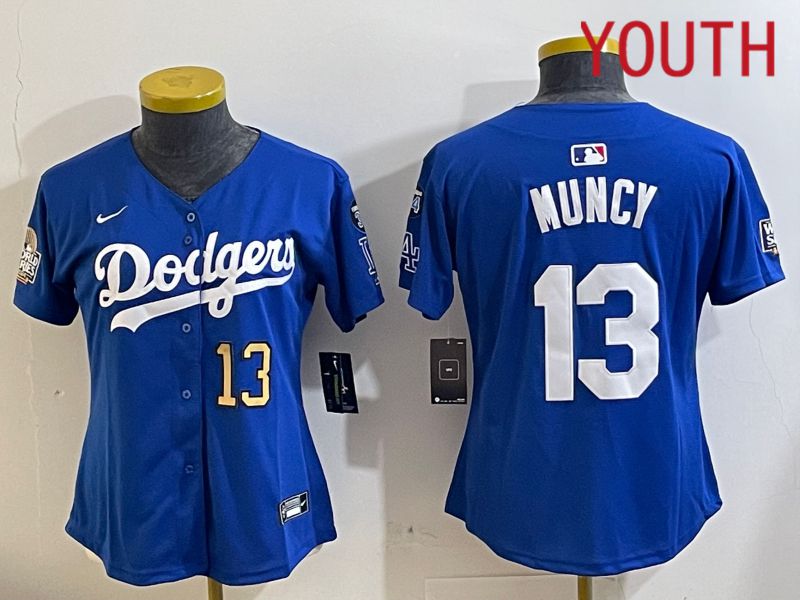 Youth Los Angeles Dodgers 13 Muncy Blue Game 2024 Nike MLB Jersey style 11219